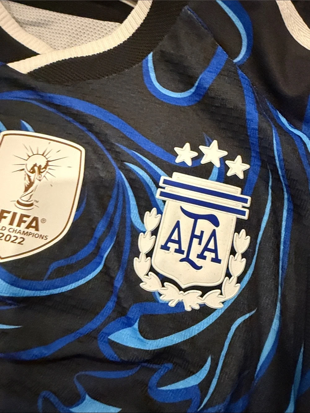 Authentic adidas Black & Blue AFA Long-Sleeve Football Jersey